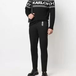 Karl Lagerfeld logo-print roll neck jumper
