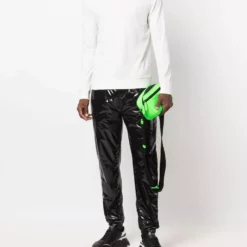 Karl Lagerfeld elasticated-waist vinyl trousers
