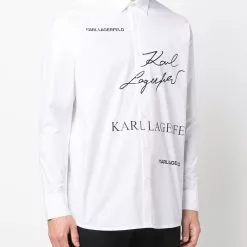 Karl Lagerfeld logo-print button-up shirt