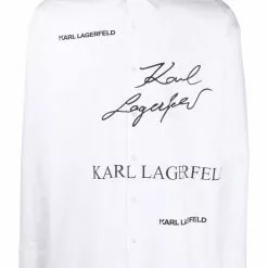Karl Lagerfeld logo-print button-up shirt