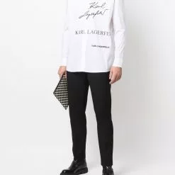 Karl Lagerfeld logo-print button-up shirt