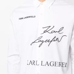 Karl Lagerfeld logo-print button-up shirt