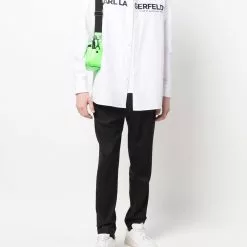 Karl Lagerfeld logo-print organic-cotton shirt