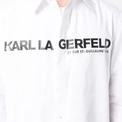 Karl Lagerfeld logo-print organic-cotton shirt