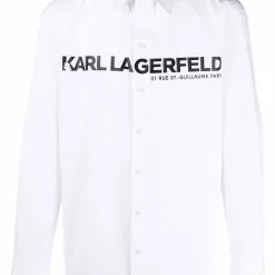 Karl Lagerfeld logo-print organic-cotton shirt