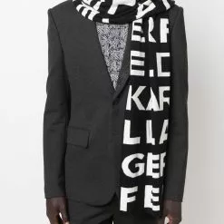 Karl Lagerfeld AOP block logo scarf