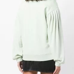 Karl Lagerfeld embellished-logo puff-sleeved sweatshirt