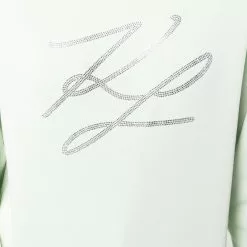 Karl Lagerfeld embellished-logo puff-sleeved sweatshirt