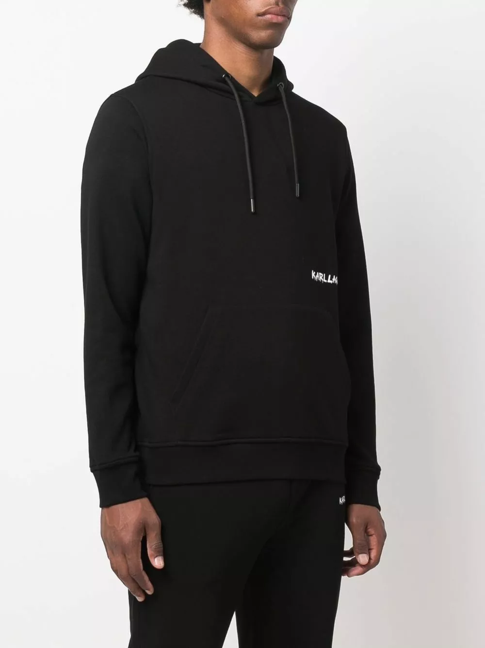 Karl Lagerfeld graffiti logo-print cotton hoodie