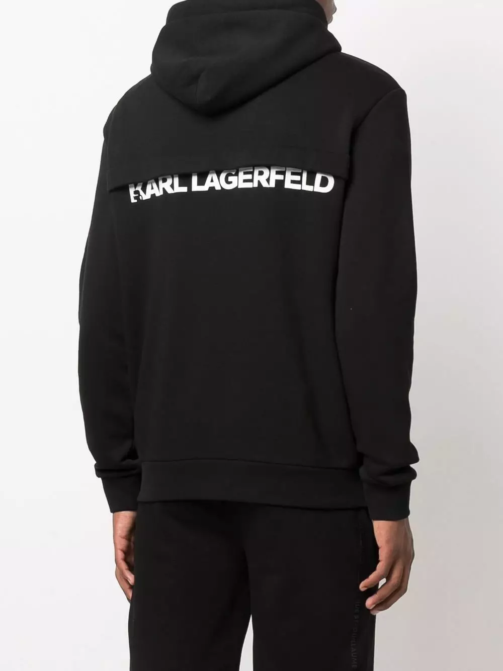 Karl Lagerfeld flap-logo cotton hoodie
