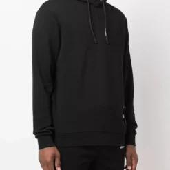 Karl Lagerfeld flap-logo cotton hoodie