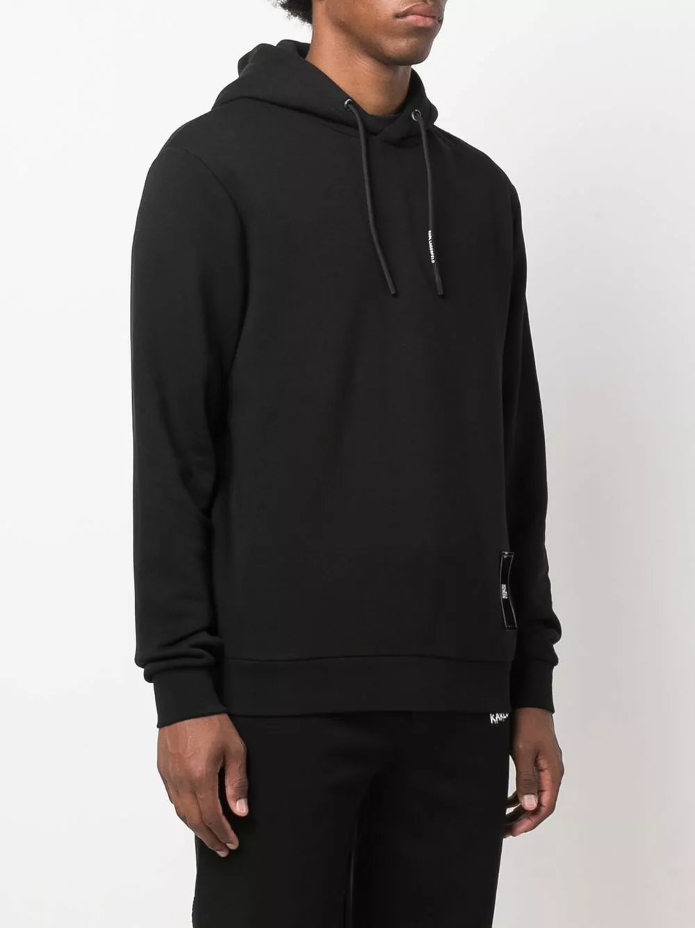 Karl Lagerfeld flap-logo cotton hoodie