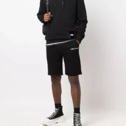 Karl Lagerfeld flap-logo cotton hoodie