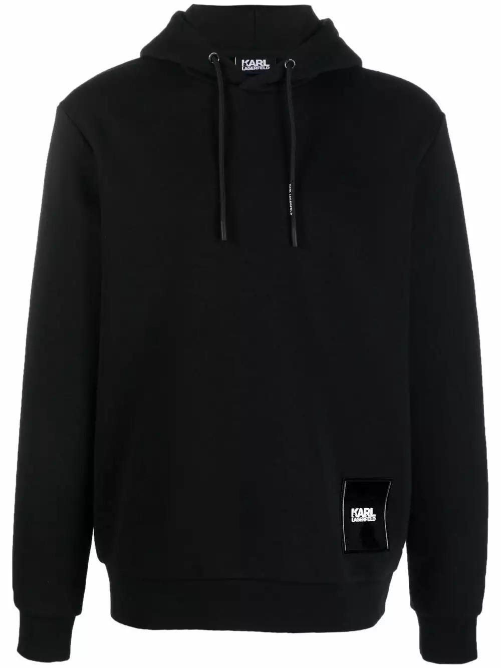 Karl Lagerfeld flap-logo cotton hoodie