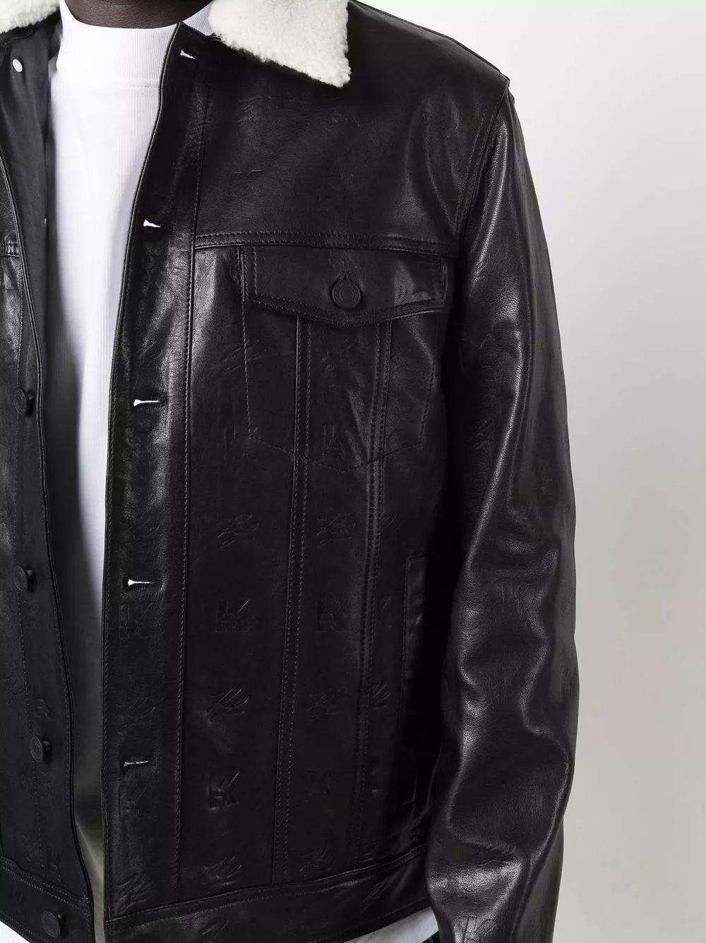 Karl Lagerfeld shearling leather jacket