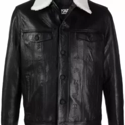 Karl Lagerfeld shearling leather jacket