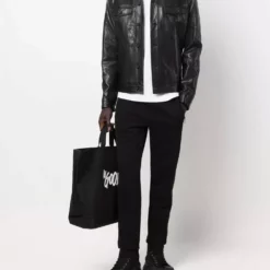 Karl Lagerfeld shearling leather jacket