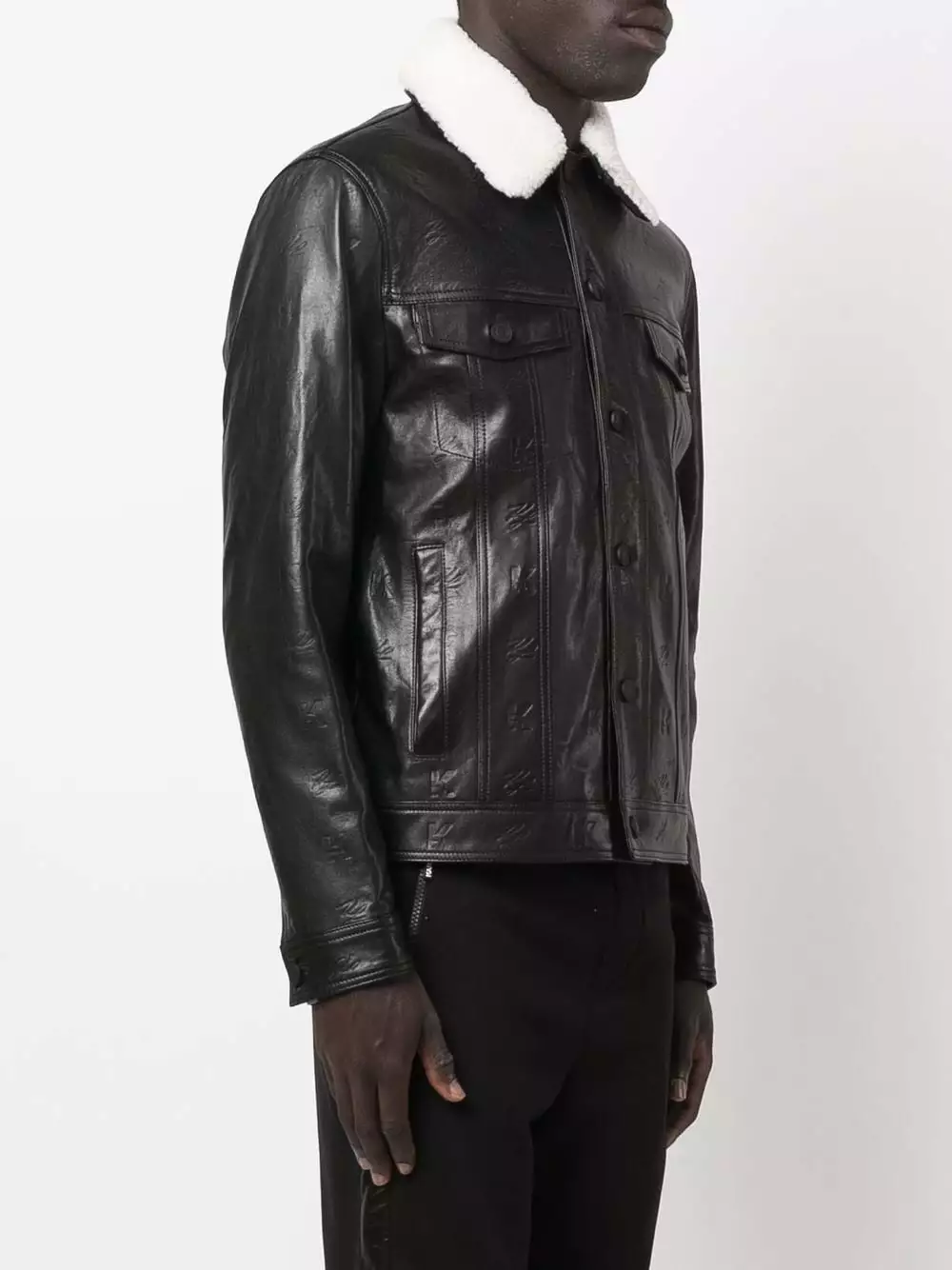 Karl Lagerfeld shearling leather jacket