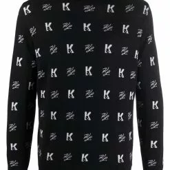 Karl Lagerfeld AOP wool turtleneck jumper