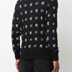 Karl Lagerfeld AOP wool turtleneck jumper