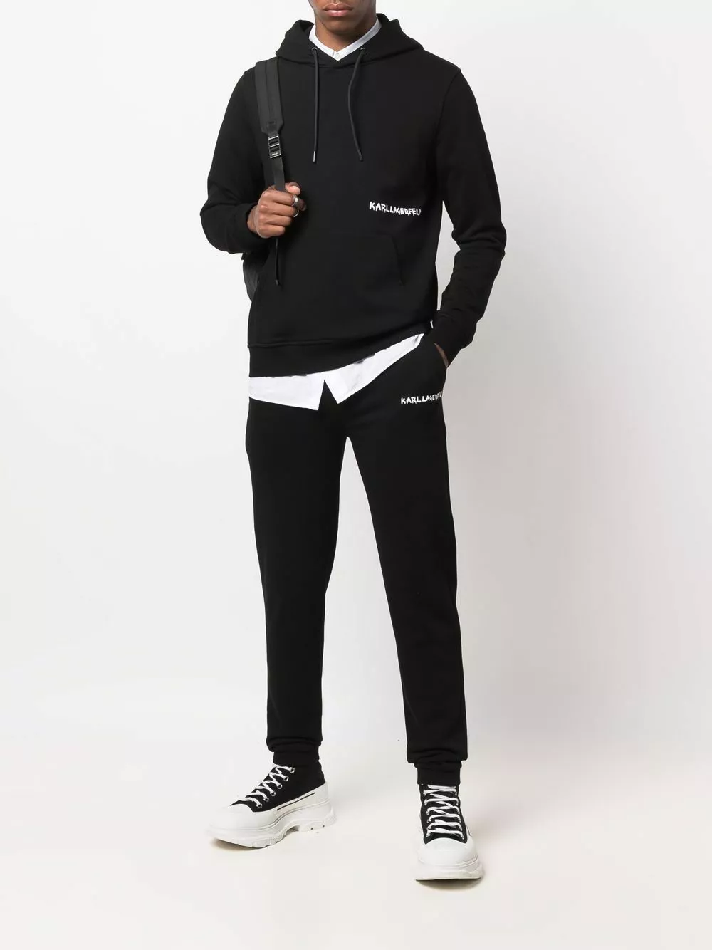 Karl Lagerfeld graffiti logo-print track trousers