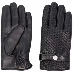 Karl Lagerfeld woven leather gloves