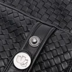 Karl Lagerfeld woven leather gloves