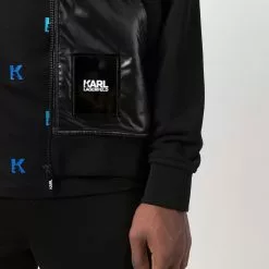 Karl Lagerfeld zip-front vinyl hoodie