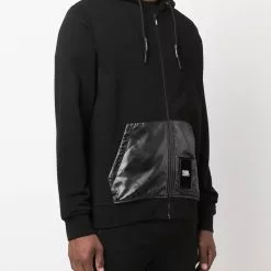 Karl Lagerfeld zip-front vinyl hoodie