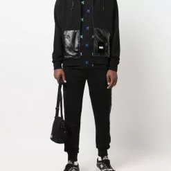 Karl Lagerfeld zip-front vinyl hoodie