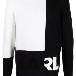 Karl Lagerfeld intarsia-knit wool-blend jumper