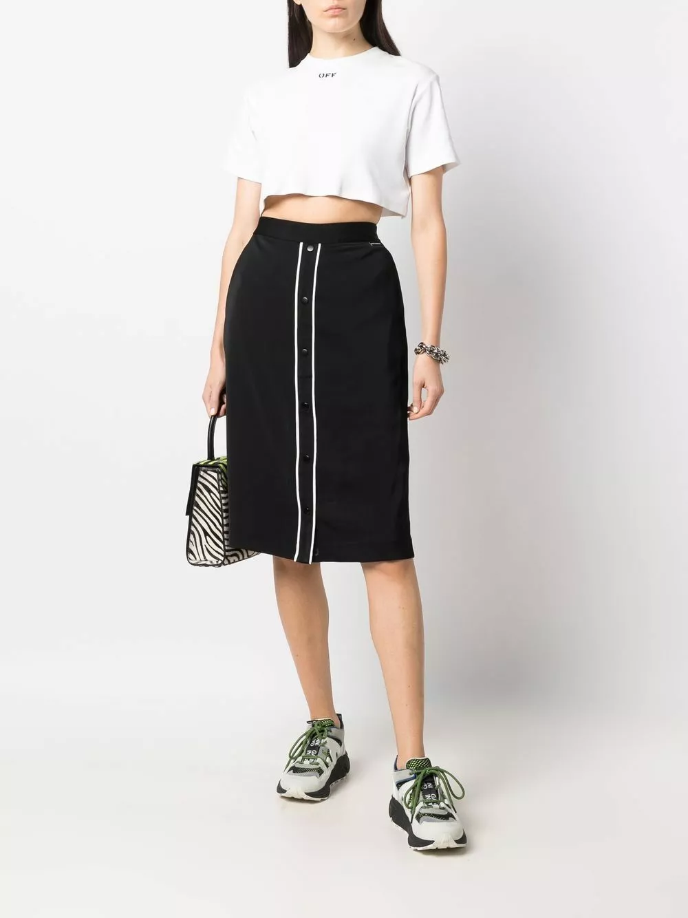 Karl Lagerfeld striped midi pencil skirt