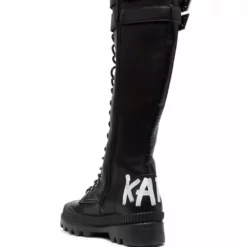 Karl Lagerfeld logo-print knee-length boots