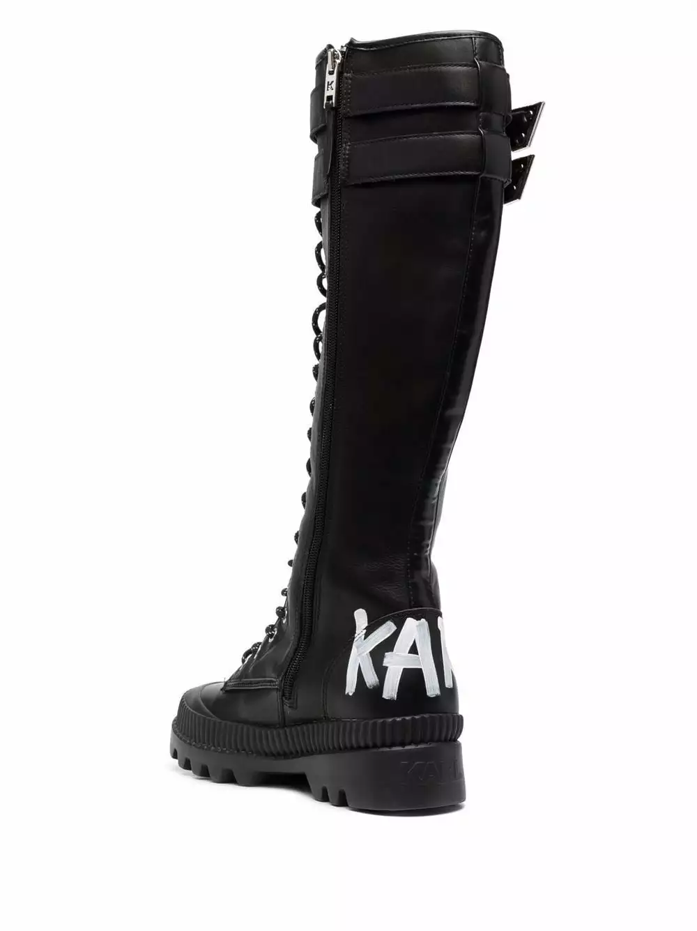 Karl Lagerfeld logo-print knee-length boots