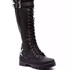 Karl Lagerfeld logo-print knee-length boots