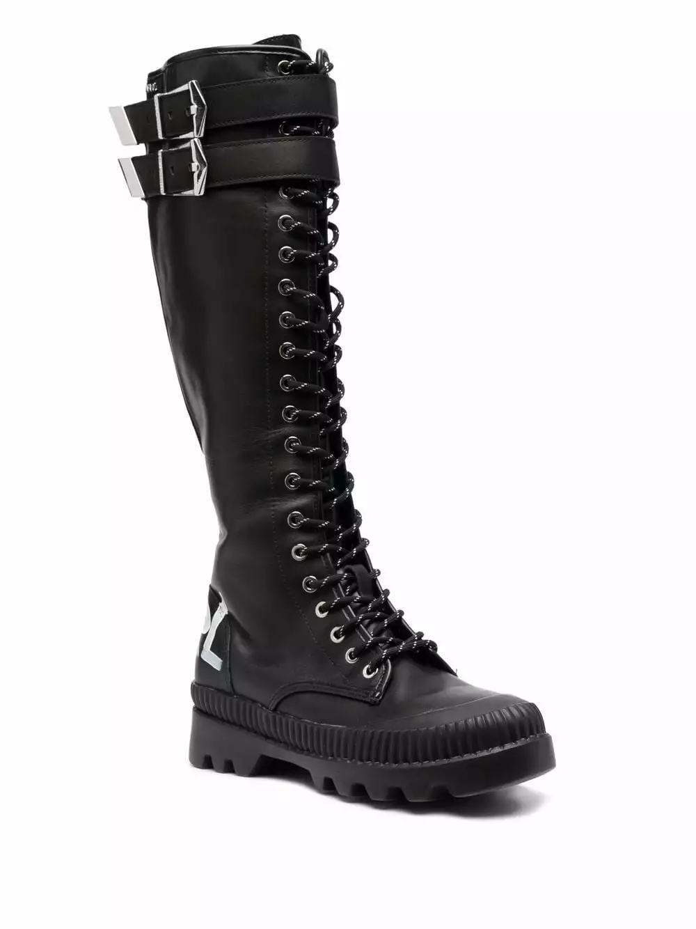 Karl Lagerfeld logo-print knee-length boots