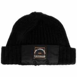 Karl Lagerfeld logo-patch ribbed beanie