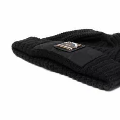 Karl Lagerfeld logo-patch ribbed beanie