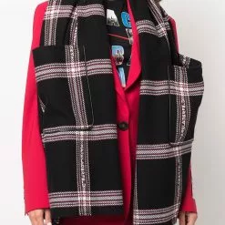Karl Lagerfeld checked pattern poncho
