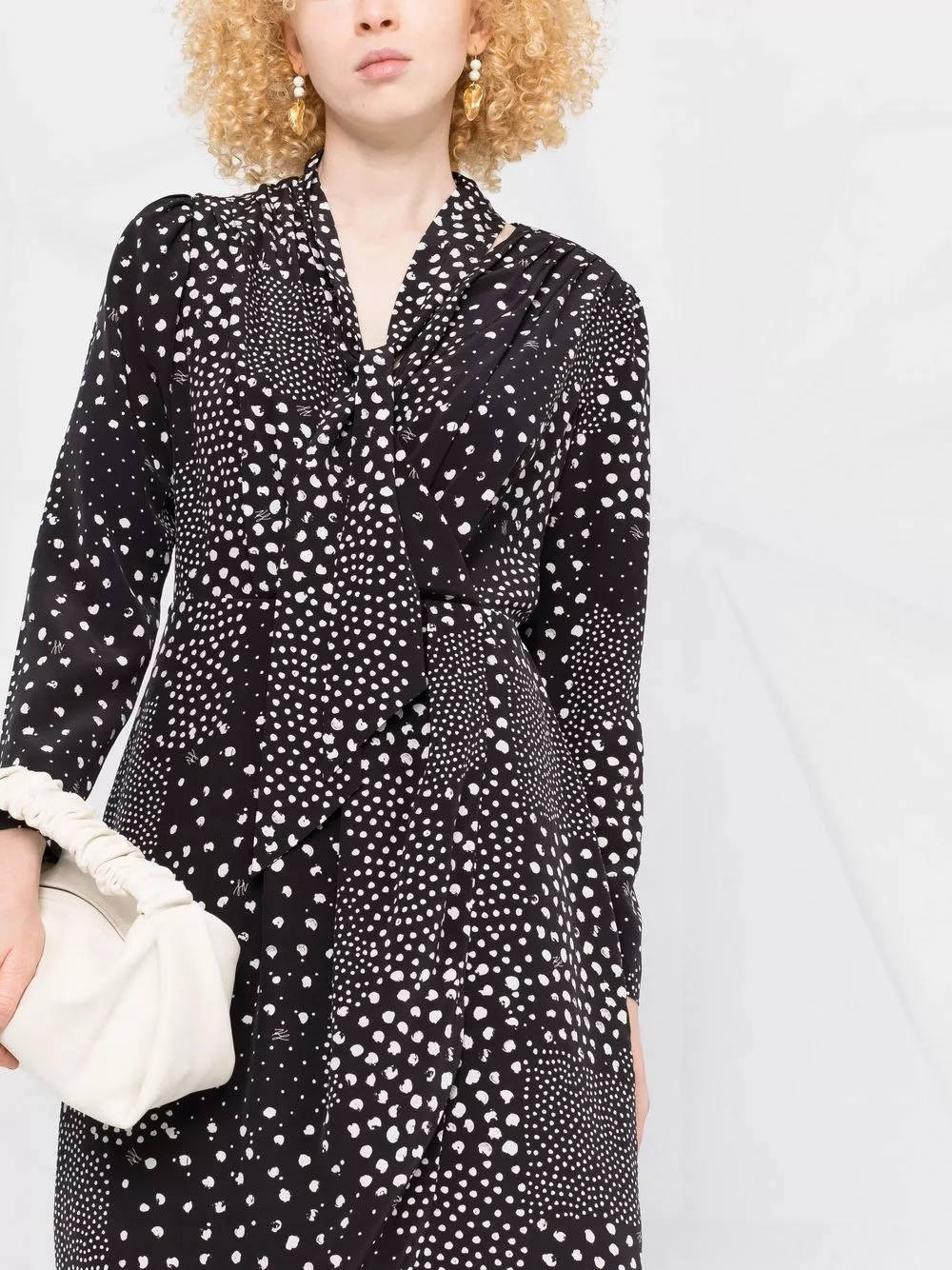 Karl Lagerfeld polka dot-print silk wrap dress