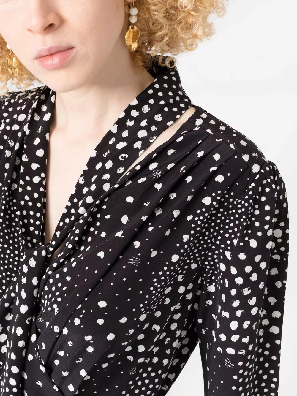 Karl Lagerfeld polka dot-print silk wrap dress