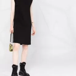 Karl Lagerfeld padded-shoulder jersey dress
