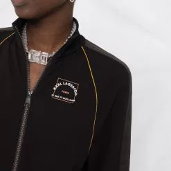Karl Lagerfeld zip-up logo-patch jumpsuit