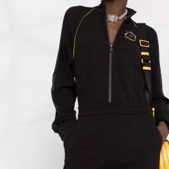 Karl Lagerfeld zip-up logo-patch jumpsuit