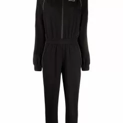 Karl Lagerfeld zip-up logo-patch jumpsuit