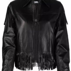 Karl Lagerfeld fringed leather jacket