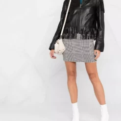 Karl Lagerfeld fringed leather jacket