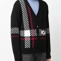 Karl Lagerfeld diagonal stripes cardigan
