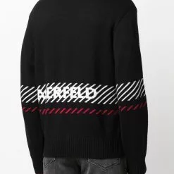 Karl Lagerfeld diagonal stripes cardigan