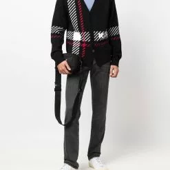 Karl Lagerfeld diagonal stripes cardigan